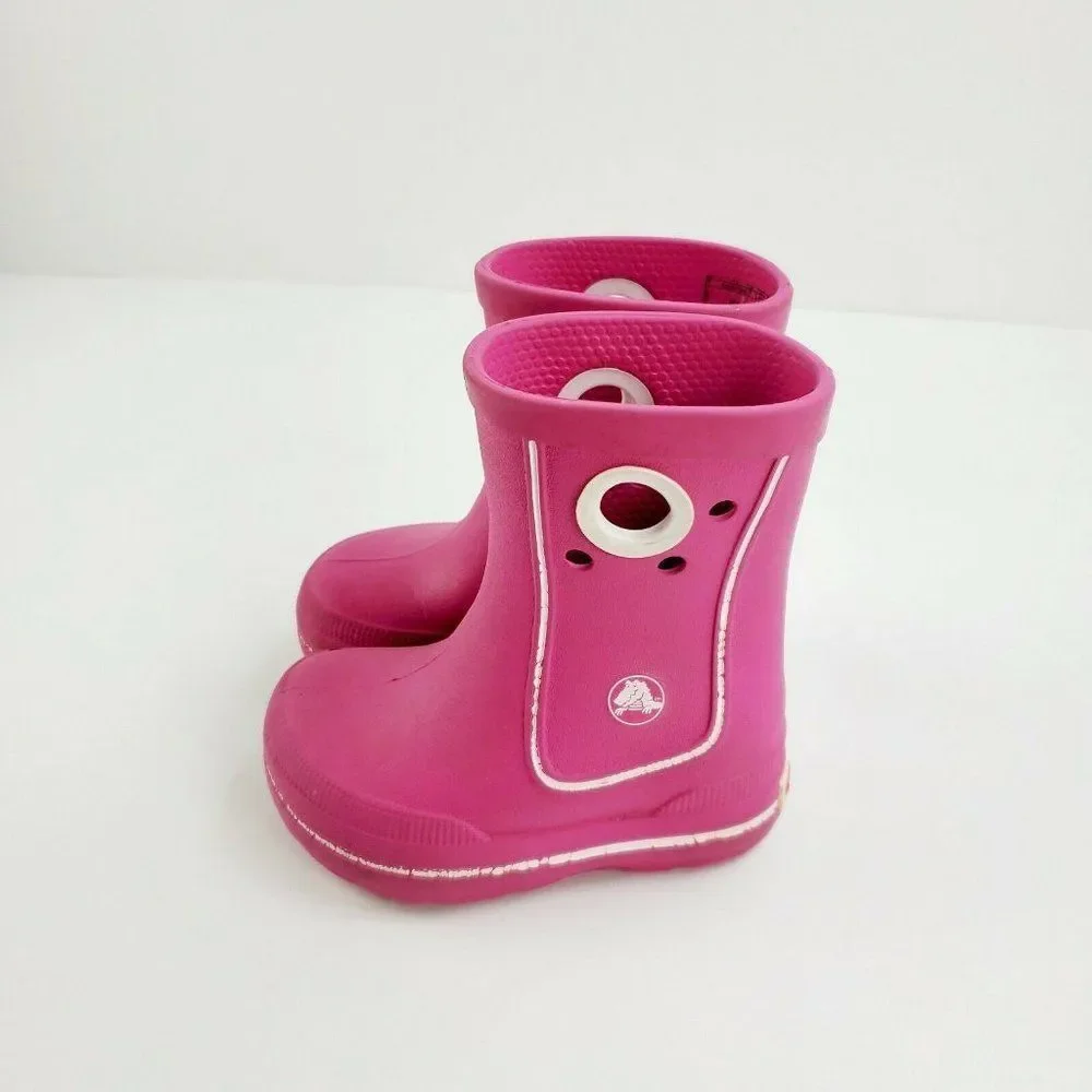 Crocs Unisex Youth Jaunt Rain White Slip On Boots